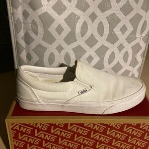 White slip on vans